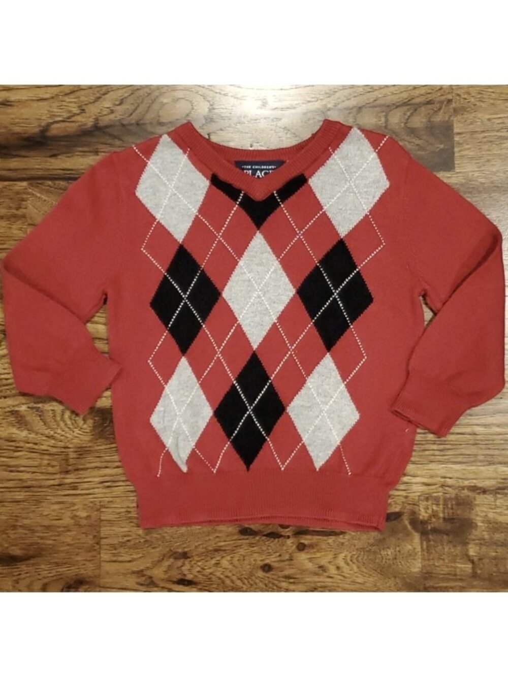 Boys The Childrens Place red argyle sweater size 18/24M